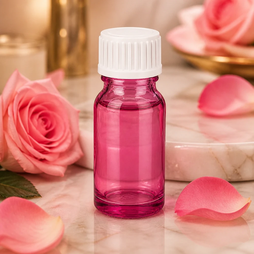 Flacon de 10ml (globules). Bague de coulée 3mm blanc standard PurpleLine. UT18/10 Bouteille en verre Purple de 10 ml avec bouchon de sécurité pour enfants pour les cosmétiques et mélanges DIY