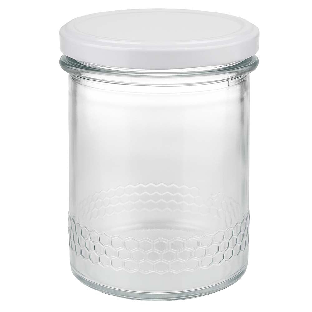 Pot à miel 560 g avec couvercle blanc BasicSeal UNiTWIST