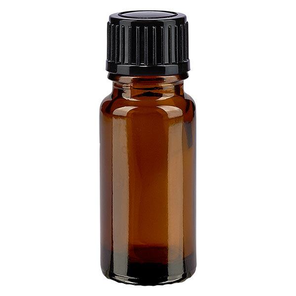 Flacon de pharmacie brun 10ml bouchon compte-gouttes 1mm noir standard Flacon de pharmacie brun 10ml bouchon compte-gouttes 1mm noir standard