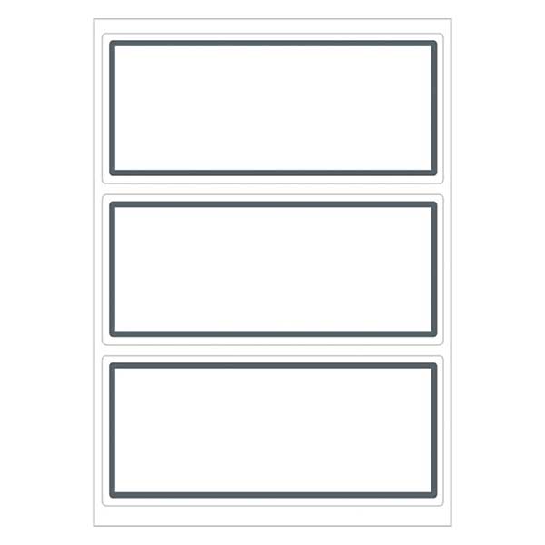 Étiquettes universelles blanc/gris (18 stickers) 82x36mm