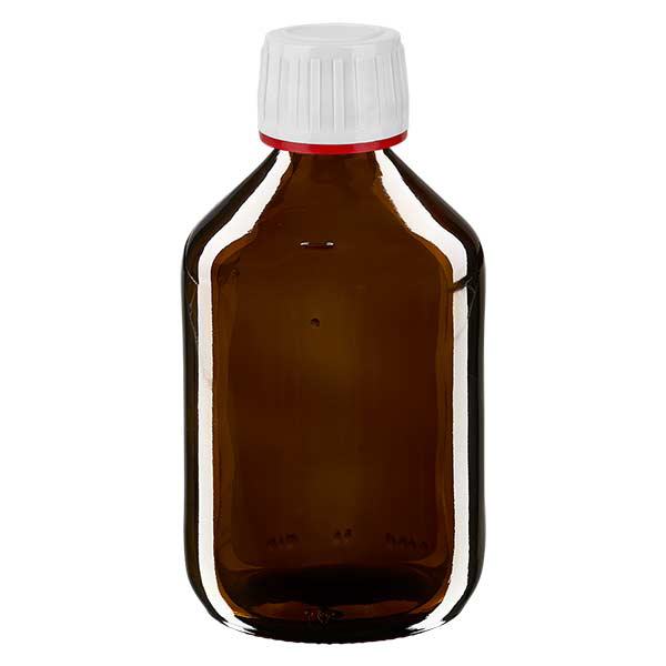 Flacon médical de 300 ml avec bouchon blanc Flacon médical de 300 ml avec bouchon blanc