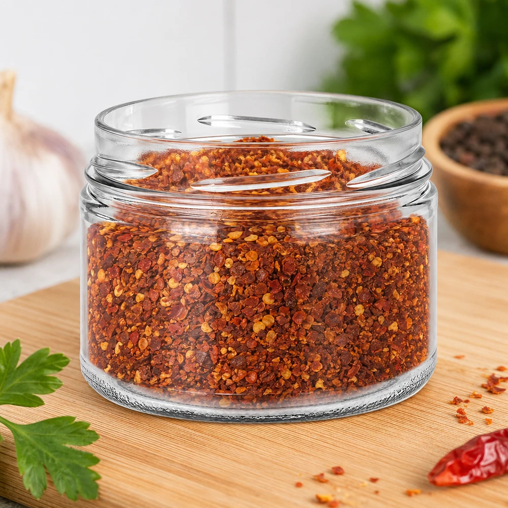 UNiTWIST Runda540 Verre renversé 540ml TO100 rempli de mélange d'épices au chili Flocons de paprika Planche de cuisine Stocker les épices