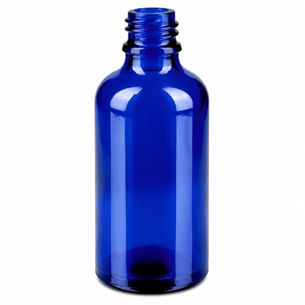 Vaporisateur 50ml jaune/tr. STD BlueLine UT18/50 Bouteille en verre bleu de haute qualité de 50 ml avec un filetage de 18 mm - durable et réutilisable