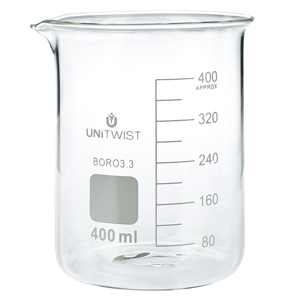 Beker 400ml borosilicaat, lage vorm UNiTWIST Beker 400ml borosilicaat, lage vorm UNiTWIST