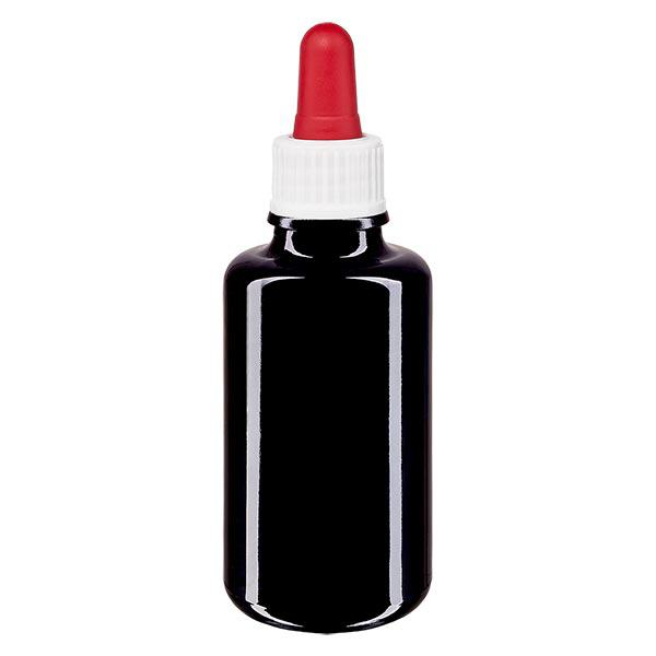 Flacon de pharmacie viol. 30ml pipette blanc/rouge St Flacon de pharmacie viol. 30ml pipette blanc/rouge St