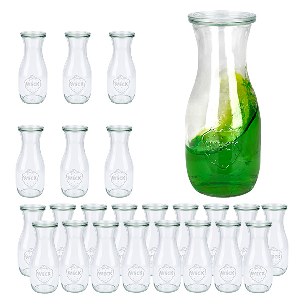 Lot de 24 pots Weck 530ml bouteille de jus avec 24 couvercles en verre Lot de 24 pots Weck 530ml bouteille de jus avec 24 couvercles en verre
