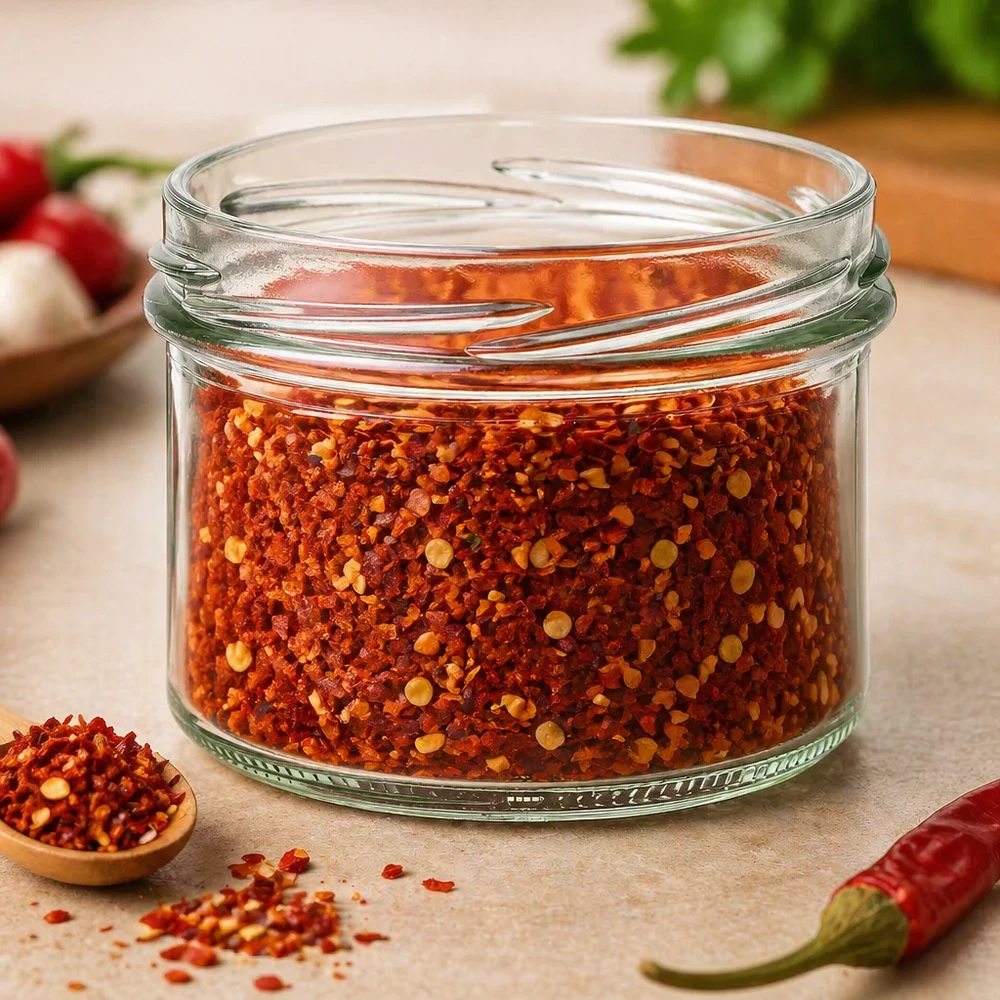 UNiTWIST Bocal en verre de 225ml rempli de mélange d'épices au chili, conserve en verre pour les épices et les provisions de cuisine