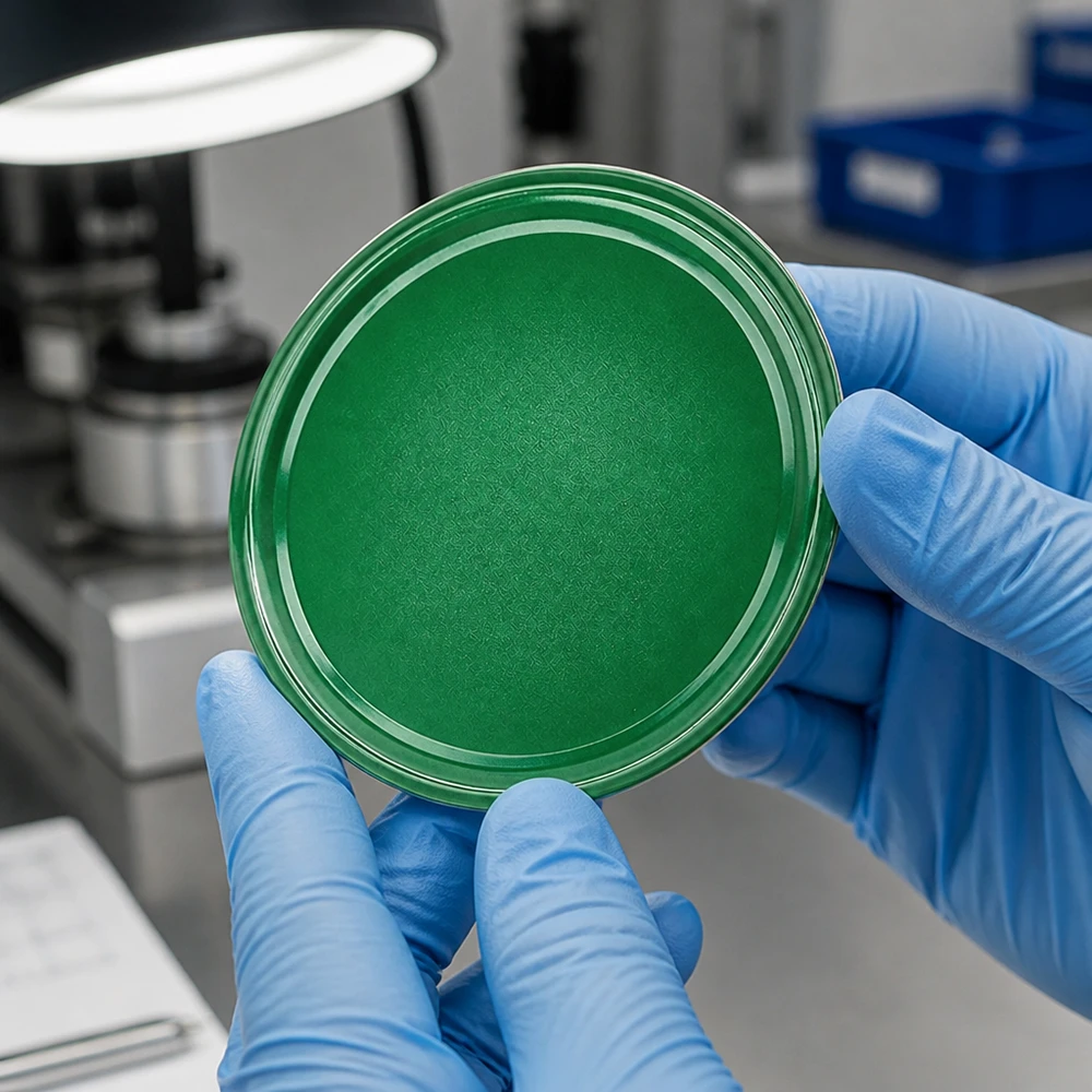 UNiTWIST BasicSeal TO82 : couvercle de conserve vert de 82 mm – Vue détaillée de la face inférieure