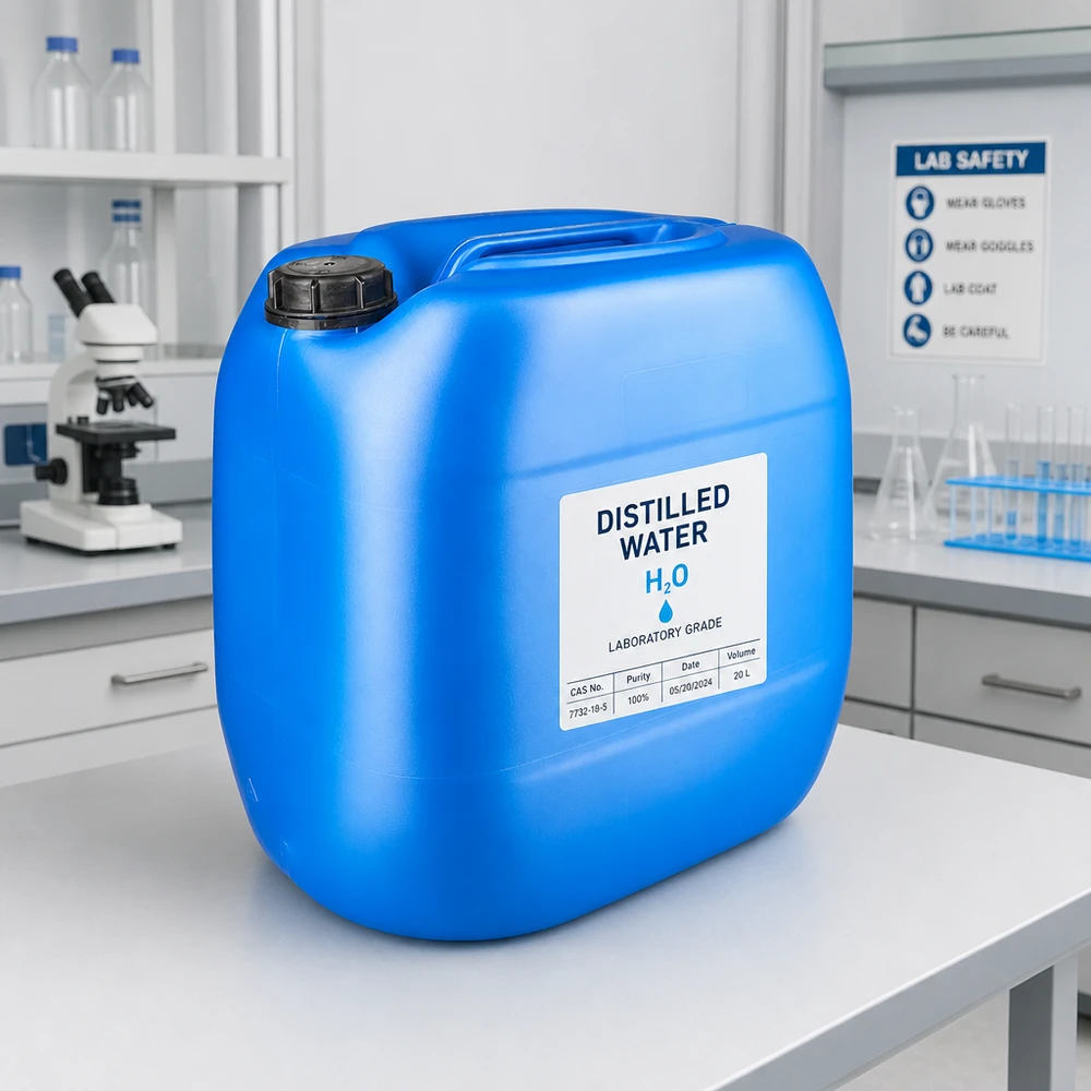 Bidon de stockage bleu de 30 litres, muni d'une poignée de transport et d'un bouchon à vis étanche OV