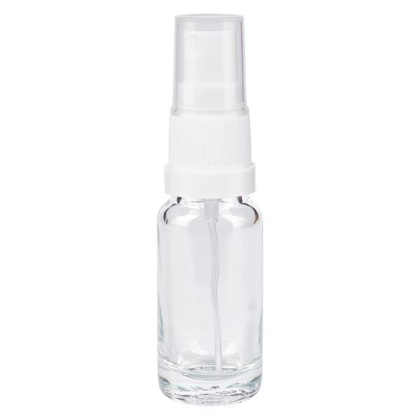 Flacon de pharmacie transparent 10ml embout spray blanc