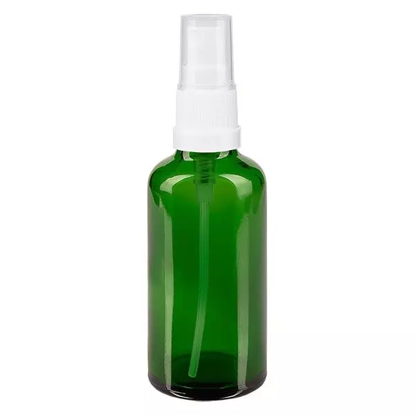 Flacon à pharmacie vert 50ml vaporisateur nasal blanc standard Flacon à pharmacie vert 50ml vaporisateur nasal blanc standard