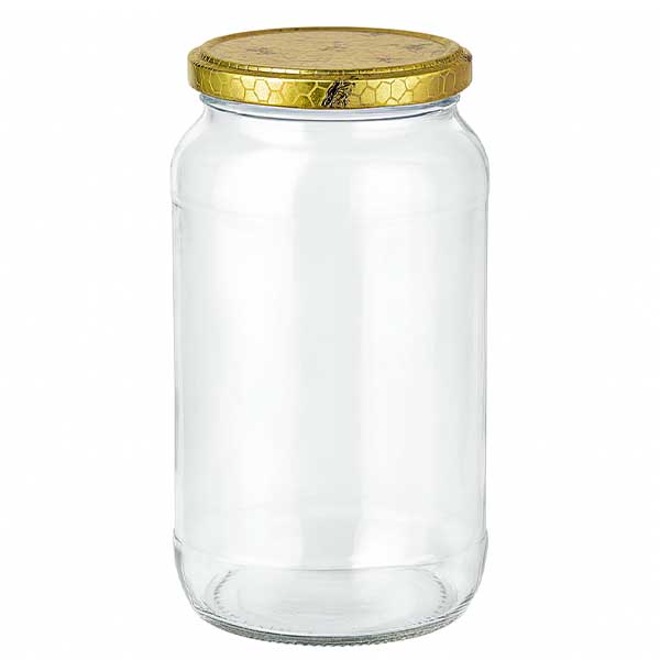 1062ml Verre rond avec couvercle BasicSeal nid d'abeilles UNiTWIST