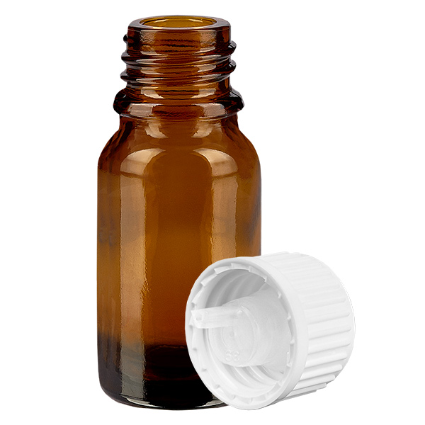 10ml flacon compte-gouttes 0.9mm blanc STD BrownLine UT18/10