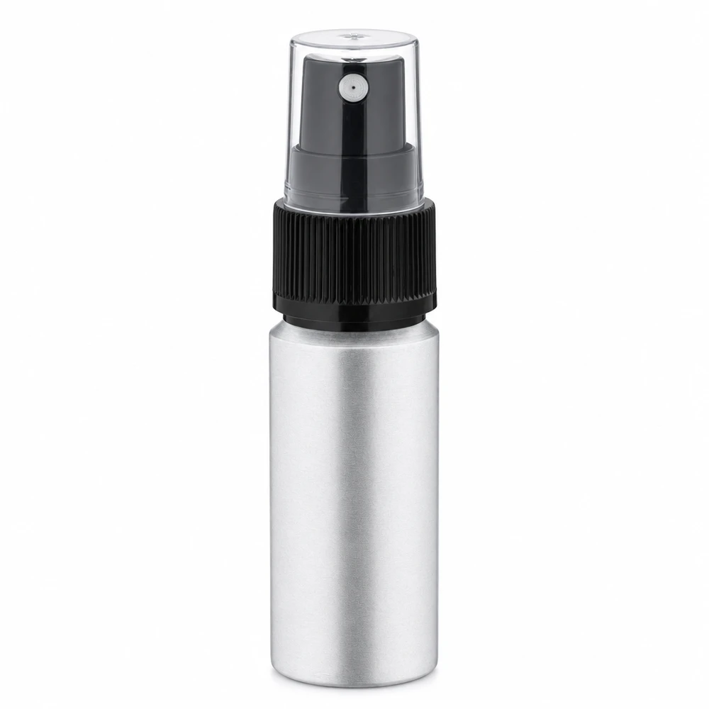 Bouteille en aluminium teinté 20 ml, avec vaporisateur à pompe noir Bouteille en aluminium de haute qualité de 20ml avec vaporisateur à pompe pour les huiles essentielles