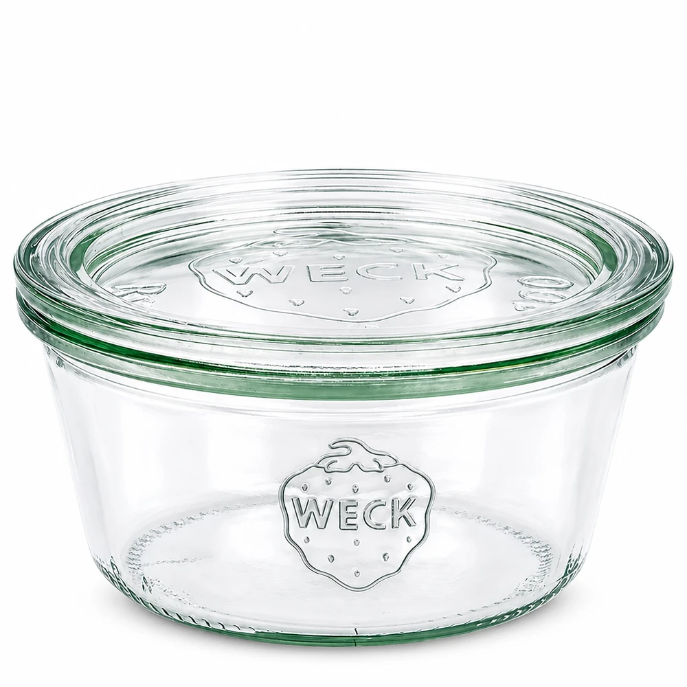 WECK Bocal 290ml bas avec couvercle en verre RR100 Bocal transparent pour la conservation et le stockage