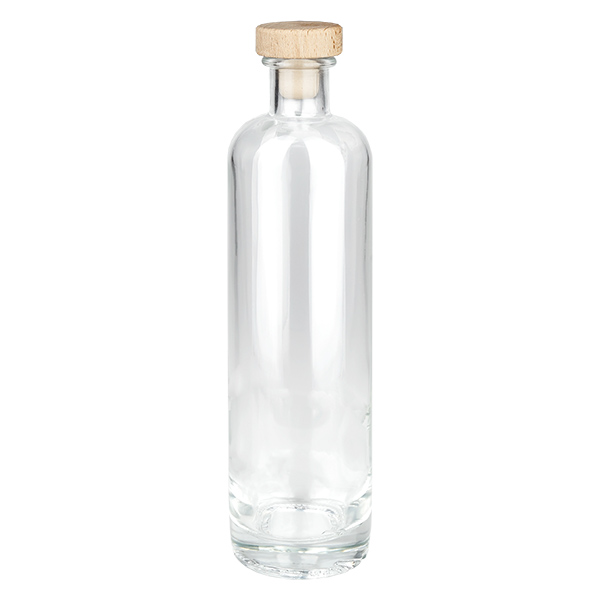 Bouteille en verre 500 ml « Ella » avec bouchon en bois UNiTWIST®