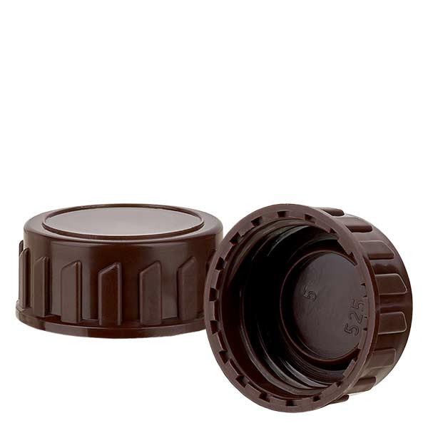 Capsule à vis marron 28mm pour flacons médicaux (standard)
