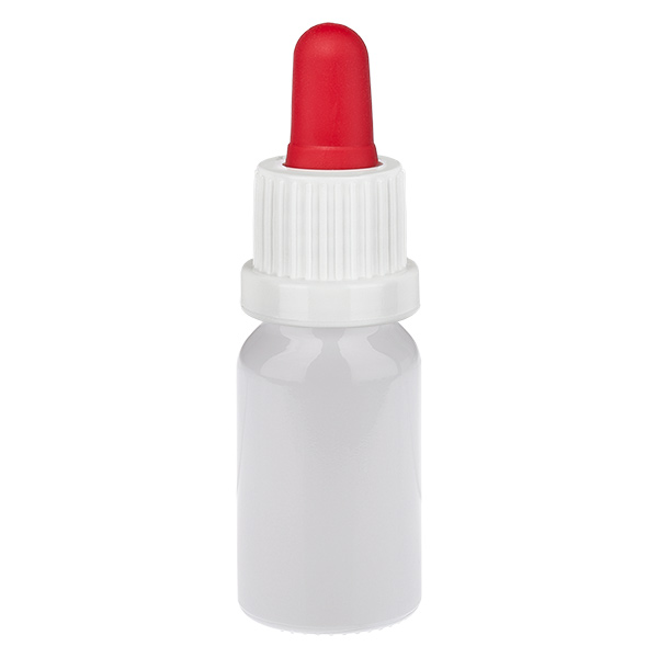Flacon pipette 10 ml blanc/rouge Bouchon d'origine WhiteLine UT18/10