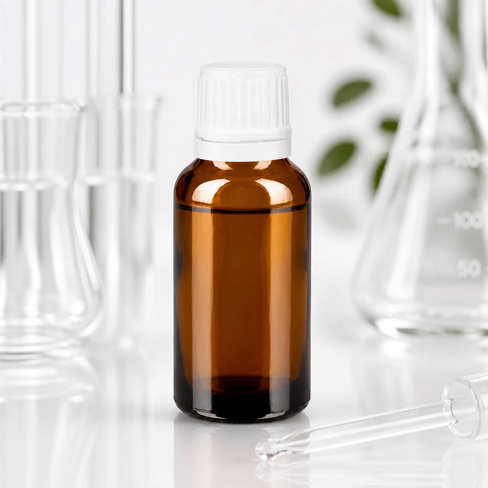Flacon de pharmacie anti-UV de 20 ml en verre ambré avec embout compte-gouttes de précision de 0,7 mm