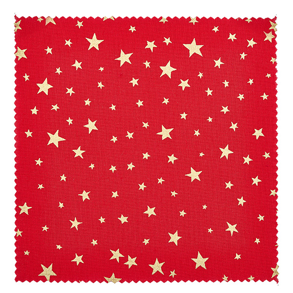 Couvercle en tissu étoiles rouge 150x150mm carré