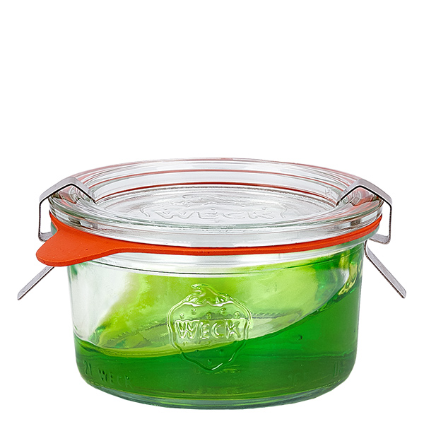 Set de 24 bocaux Weck 165ml verre renversé avec 24 couvercles en verre Set de 24 bocaux Weck 165ml verre renversé avec 24 couvercles en verre