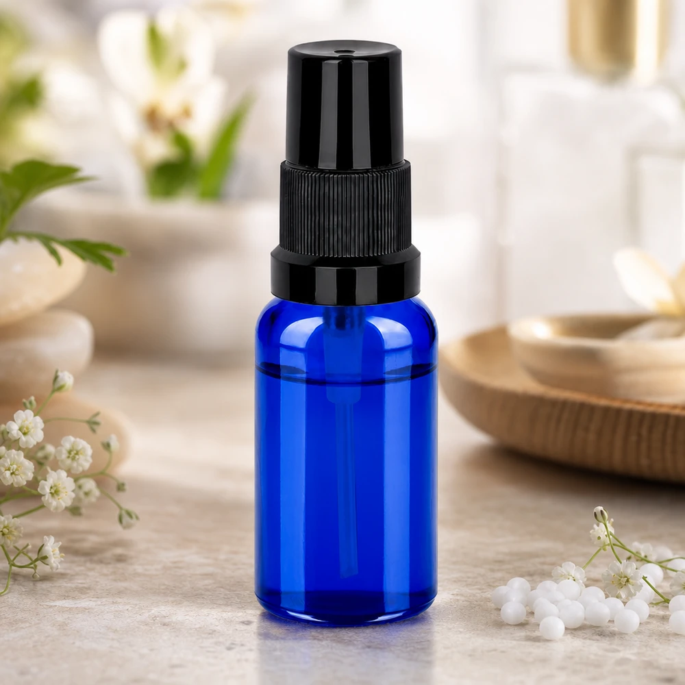 Vaporisateur 20ml noir STD BlueLine UT18/20 Bouteille en verre polyvalente de 20 ml STD BlueLine UT18/20 avec vaporisateur pour les toners de parfum et les nettoyants