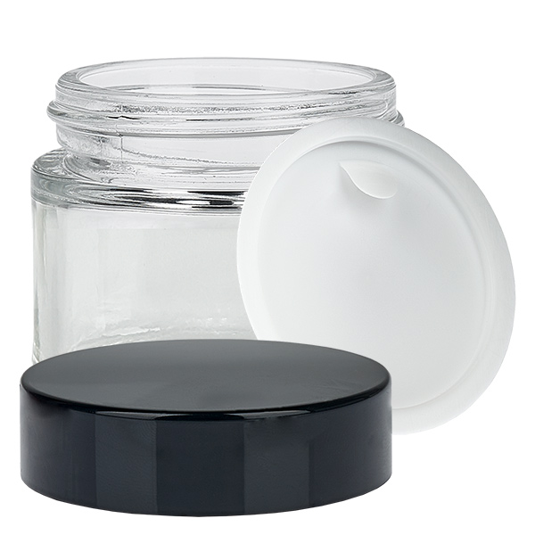 Pot en verre 60ml transparent avec couvercle à insérer UNiTWIST