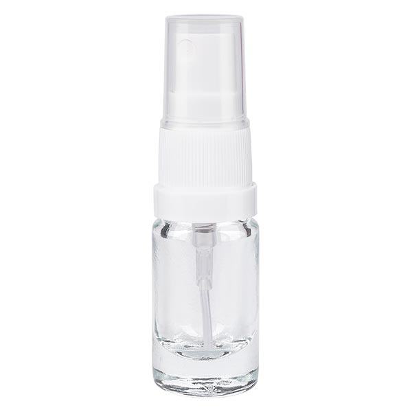 Flacon de pharmacie transparent 5ml embout spray blanc
