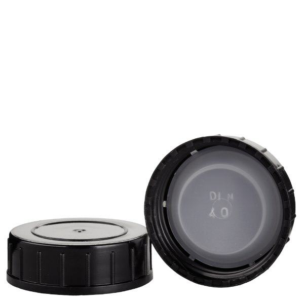 Capsule à vis en PP noir 40 mm (DIN 40)