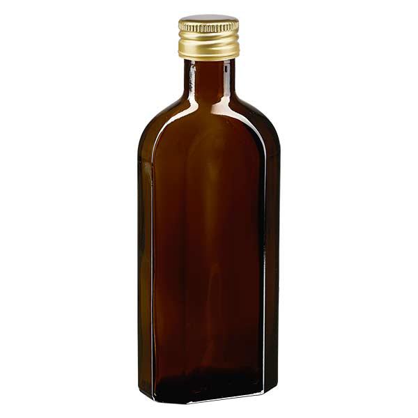 250 ml Meplat marron avec bouchon alu or PP28