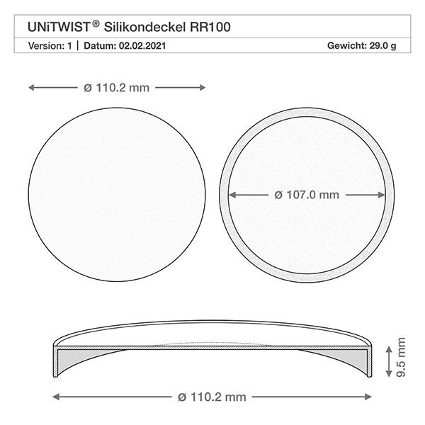 290ml bocal gourmet WECK RR100 avec couvercle en silicone rouge