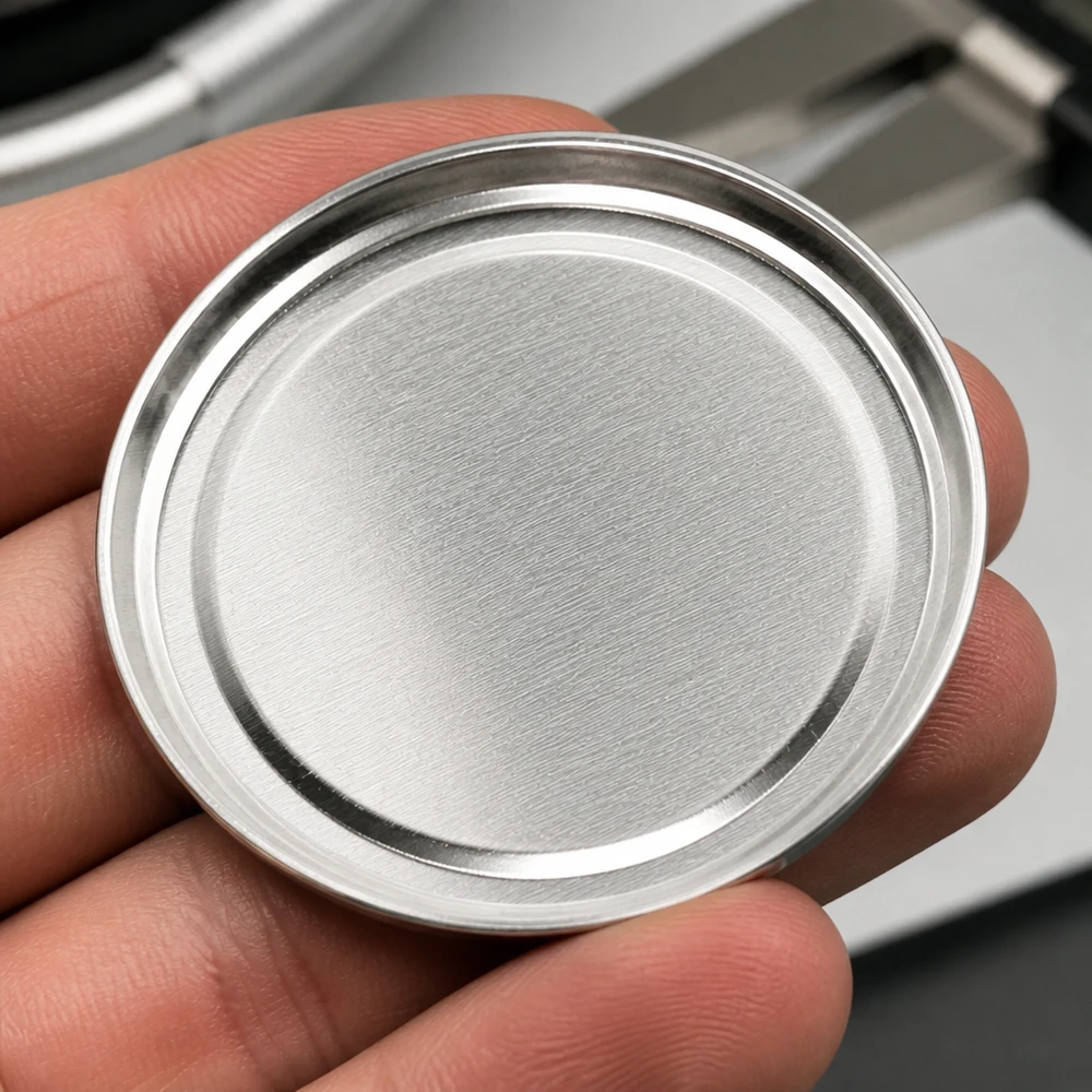 Face inférieure d'un couvercle UNiTWIST BasicSeal TO66 argenté de 66 mm, en fer-blanc