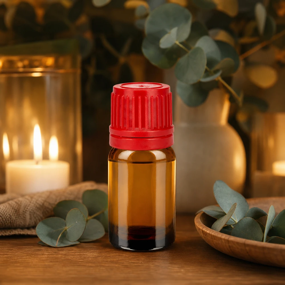 Flacon de 5ml 11mm SV rouge OV BrownLine UT18/5 Flacon en verre brun de 5 ml avec filetage de 11 mm et bouchon à vis rouge pour un dosage précis