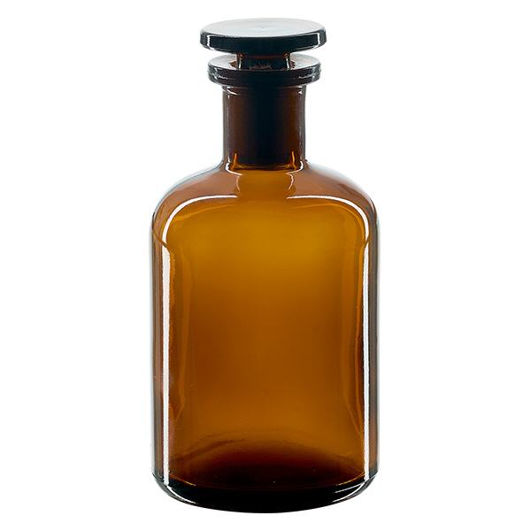 Flacon pharmaceutique 100 ml col étroit en verre ambré + bouchon Flacon pharmaceutique 100 ml col étroit en verre ambré + bouchon
