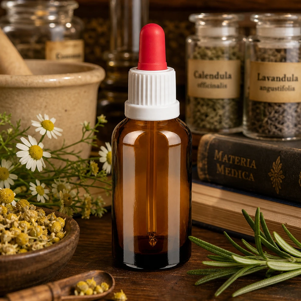 Bouteille pipette 30ml blanc/rouge OV BrownLine UT18/30 Flacon en verre 30ml protégé de la lumière BrownLine Design avec unité de pipette rouge et blanche contrastée