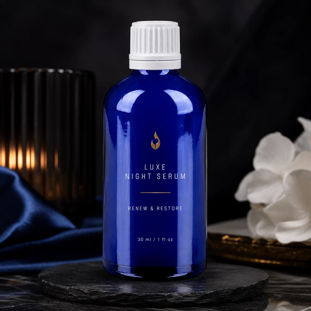 Flacon 100ml 11mm SV blanc OV BlueLine UT18/100 Bouteille en verre élégante de 100 ml avec une surface mate et un bouchon blanc pour les produits haut de gamme