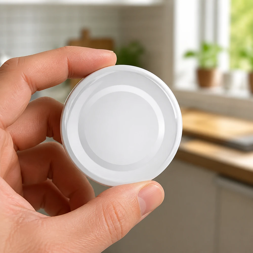 Couvercle BasicSeal 48 mm blanc (TO48) UNiTWIST Petit couvercle blanc pour bocaux, 48 mm, BasicSeal UNiTWIST, cuisine, arrière-plan