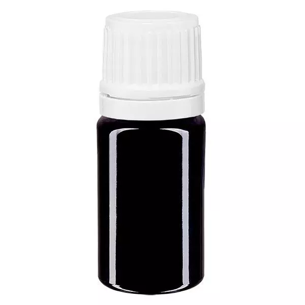 Flacon à pharmacie violet 5ml bouchon compte-gouttes 1.2mm blanc fermeture inviolable Flacon à pharmacie violet 5ml bouchon compte-gouttes 1.2mm blanc fermeture inviolable