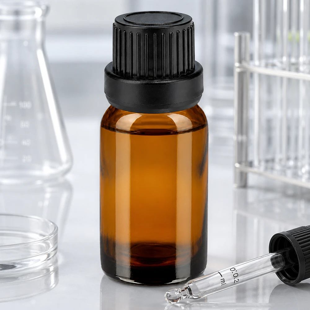 Flacon 10ml 11mm SV noir OV BrownLine UT18/10 BrownLine UT18/10 Bouteille de 10ml avec bouchon à vis noir pour un dosage et une conservation précis