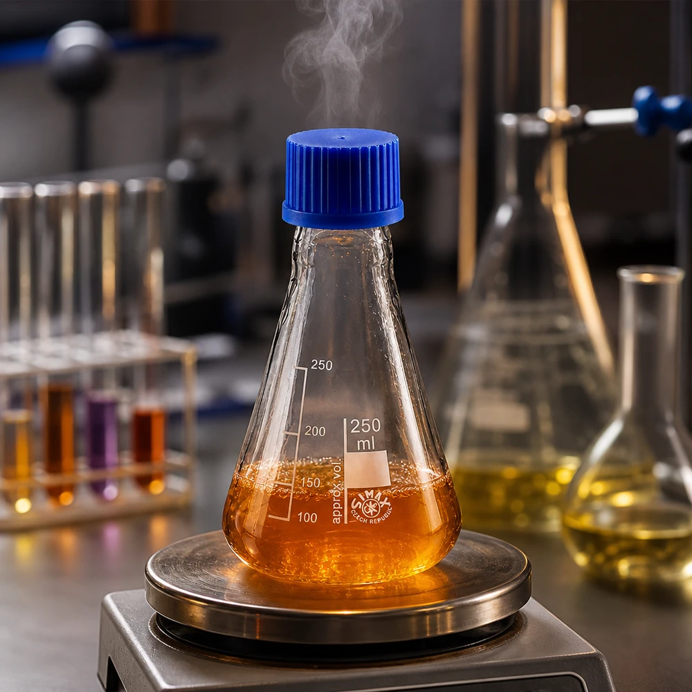 Erlenmeyer 250 ml col étroit, verre borosilicate avec filetage et bouchon Erlenmeyer 250ml avec forme conique pour un mélange et une agitation optimale des liquides