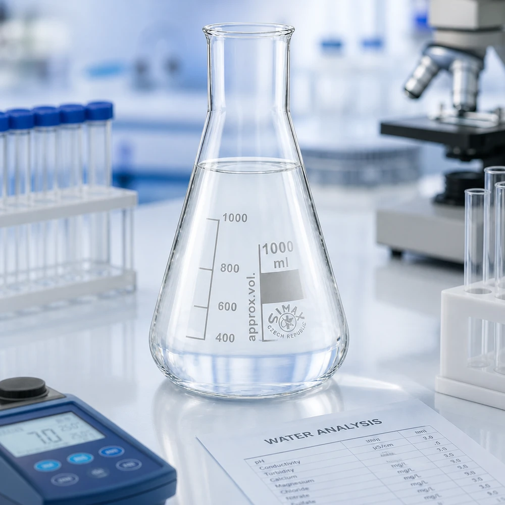 Erlenmeyer 1000ml col large, verre borosilicate