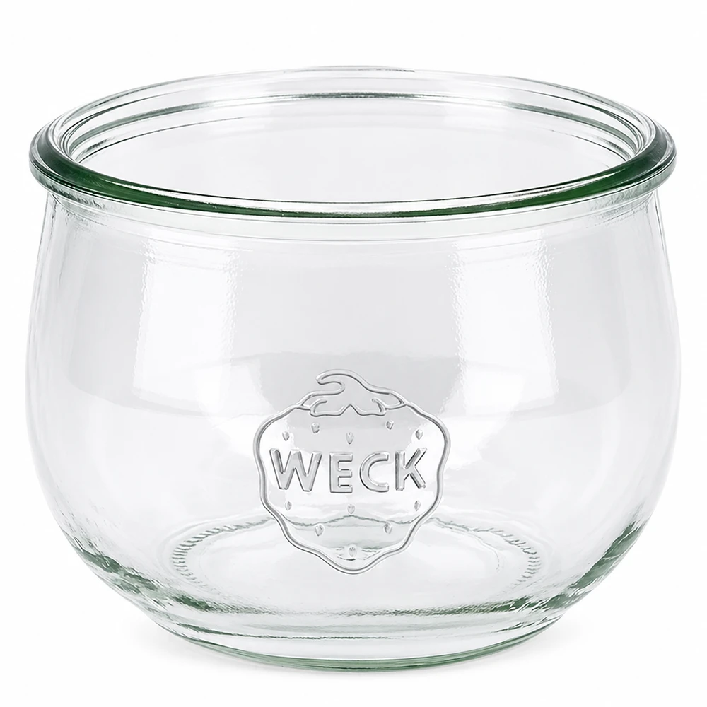 Bocal tulipe WECK RR100 de 580 ml 580ml WECK Pot tulipe RR100 Pot de conservation en verre clair avec logo WECK et arrondi en forme de tulipe