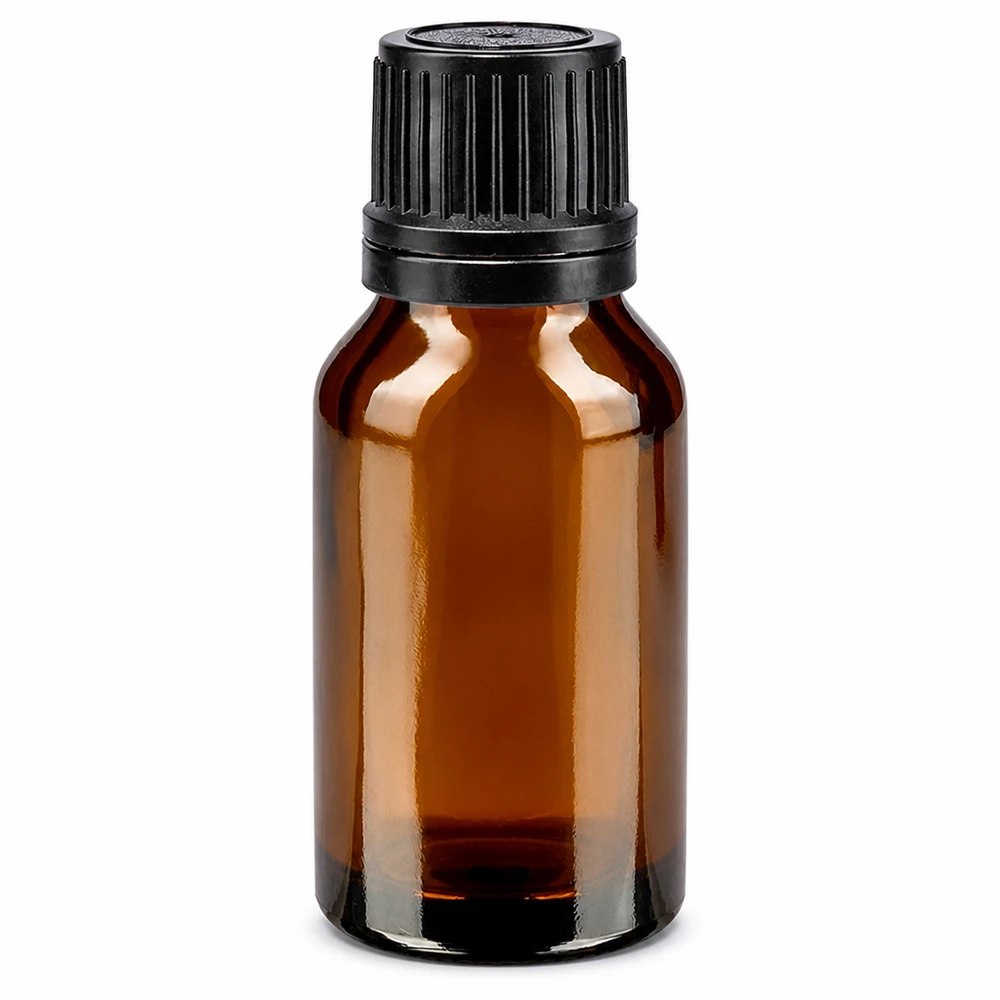 Bouteille de pharmacie brune 15ml bouchon vissable noir bouchon inviolabilité Flacon de pharmacie en verre brun de 15 ml, muni d'un bouchon à vis noir à l'épreuve des enfants et d'un bec verseur