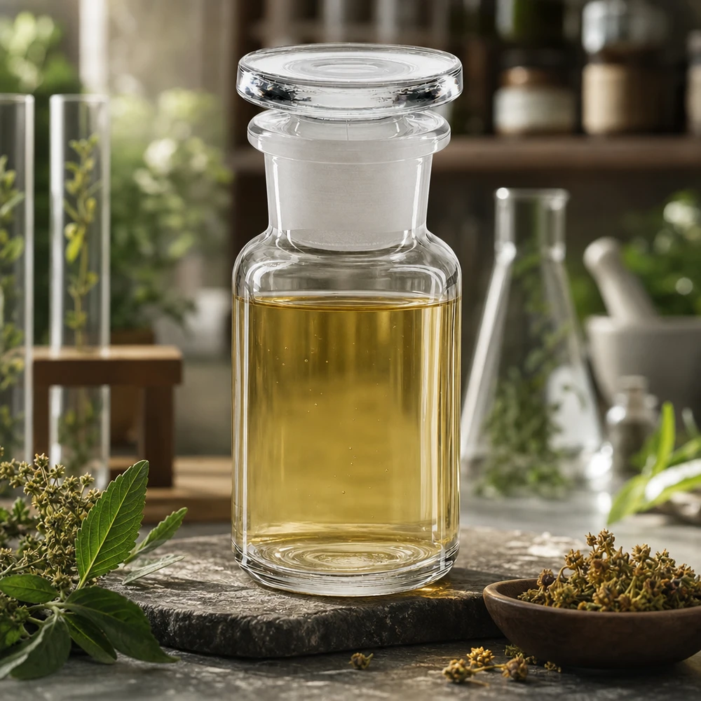 Flacon pharmaceutique 50 ml col large + bouchon verre clair Flacon transparent à épaulement arrondi de 50 ml, à large ouverture et muni d'un bouchon en verre, destiné aux produits chimiques de laboratoire