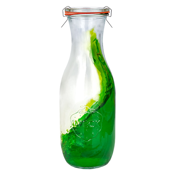 Set de 12 pots Weck 1062ml bouteille de jus avec 12 couvercles en verre, Set de 12 pots Weck 1062ml bouteille de jus avec 12 couvercles en verre,