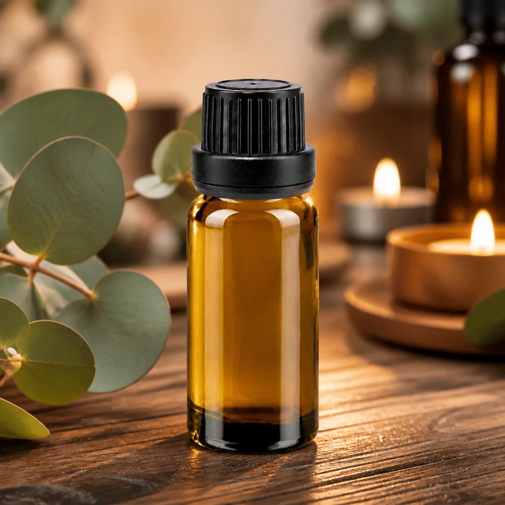 Flacon compte-gouttes de 10 ml en verre d'apothicaire, de couleur ambre, muni d'un bouchon OV à sécurité enfants