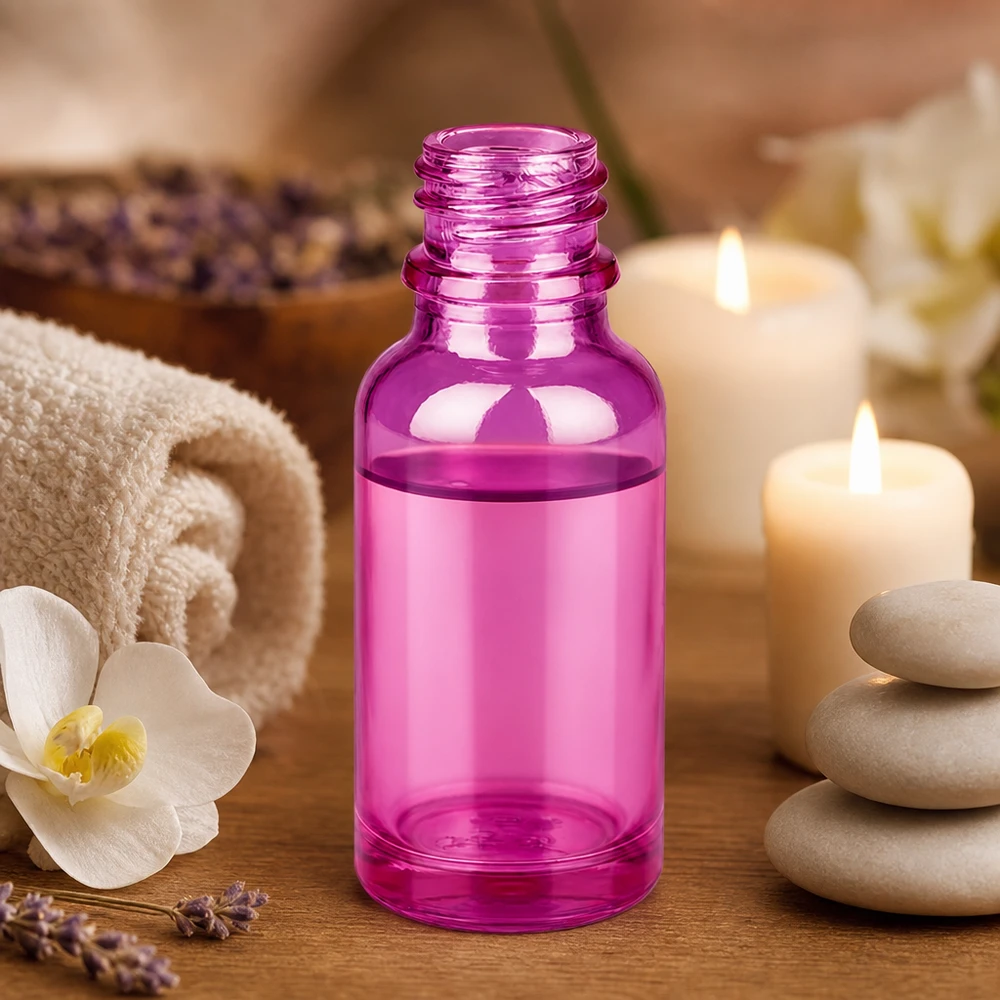 Bouteille à pharmacie de 20ml PurpleLine UT18/20 UNiTWIST Elégant flacon en verre violet de 20ml PurpleLine UT18/20 UNiTWIST parfait pour la fabrication de cosmétiques DIY