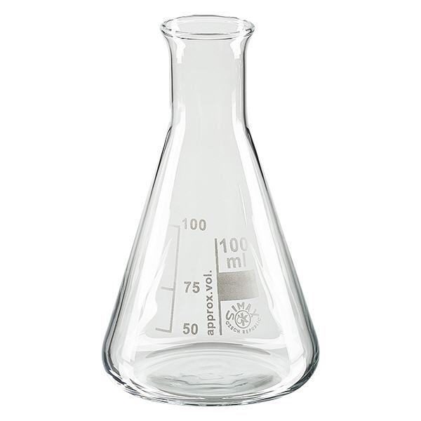Erlenmeyer 100ml col étroit, verre borosilicate