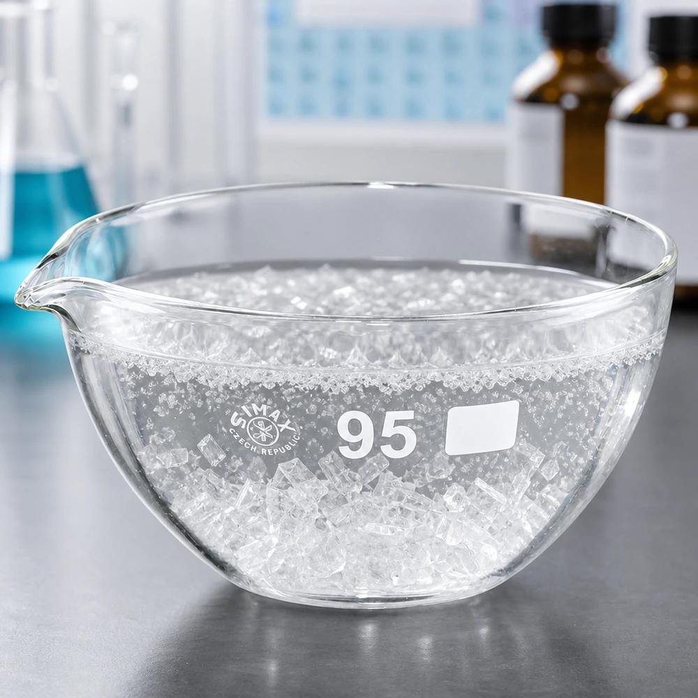 Capsule d’évaporation 170 ml en verre borosilicate, avec bec verseur Bol d'évaporation résistant aux produits chimiques de 9,5 cm de diamètre pour les applications analytiques