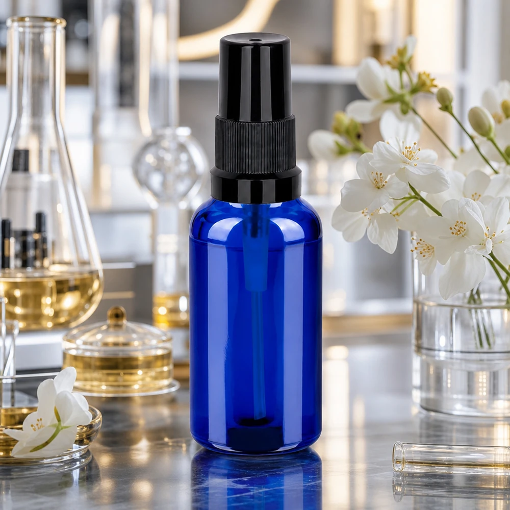 Vaporisateur 30ml noir STD BlueLine UT18/30 Vaporisateur robuste de 30 ml STD BlueLine en verre avec embout de pompe noir durable